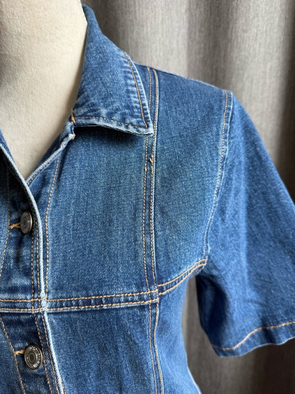Abercrombie & Fitch Blue Denim Button-Front Mini Dress - Picture 5 of 6